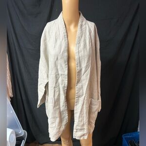 Eileen Fisher Heavy Linen 3/4 Sleeve Jacket